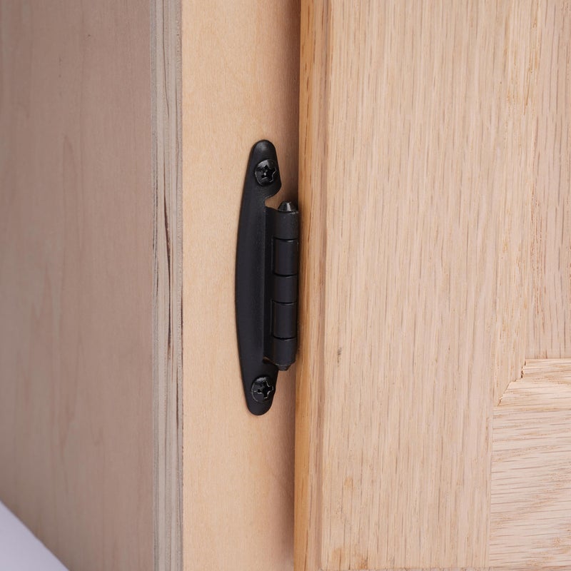 DecoBasics Free Swinging (Non Self-Closing) Overlay Cabinet Hinges Black â€“ 50 Pack (25 Pairs) for Kitchen Cabinet Doors â€“ Matte Black w/Matching Screws & Quiet Bumpers - Image 5